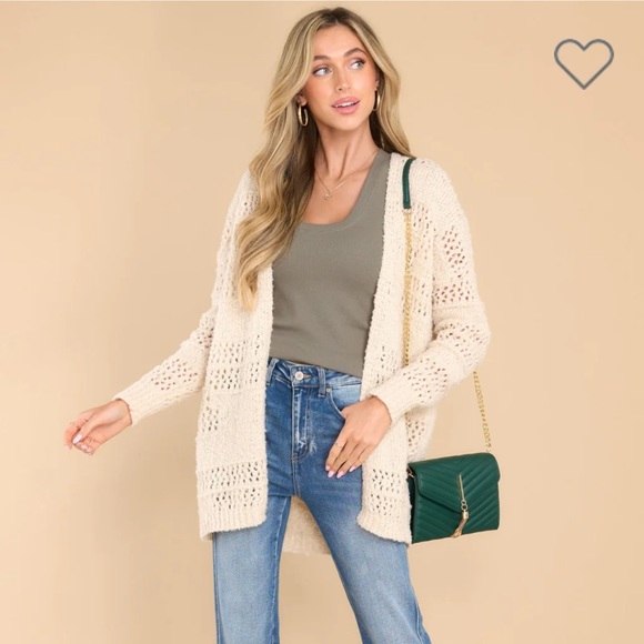 Red Dress Boutique Sweaters - NWOT cream ivory knit cardigan